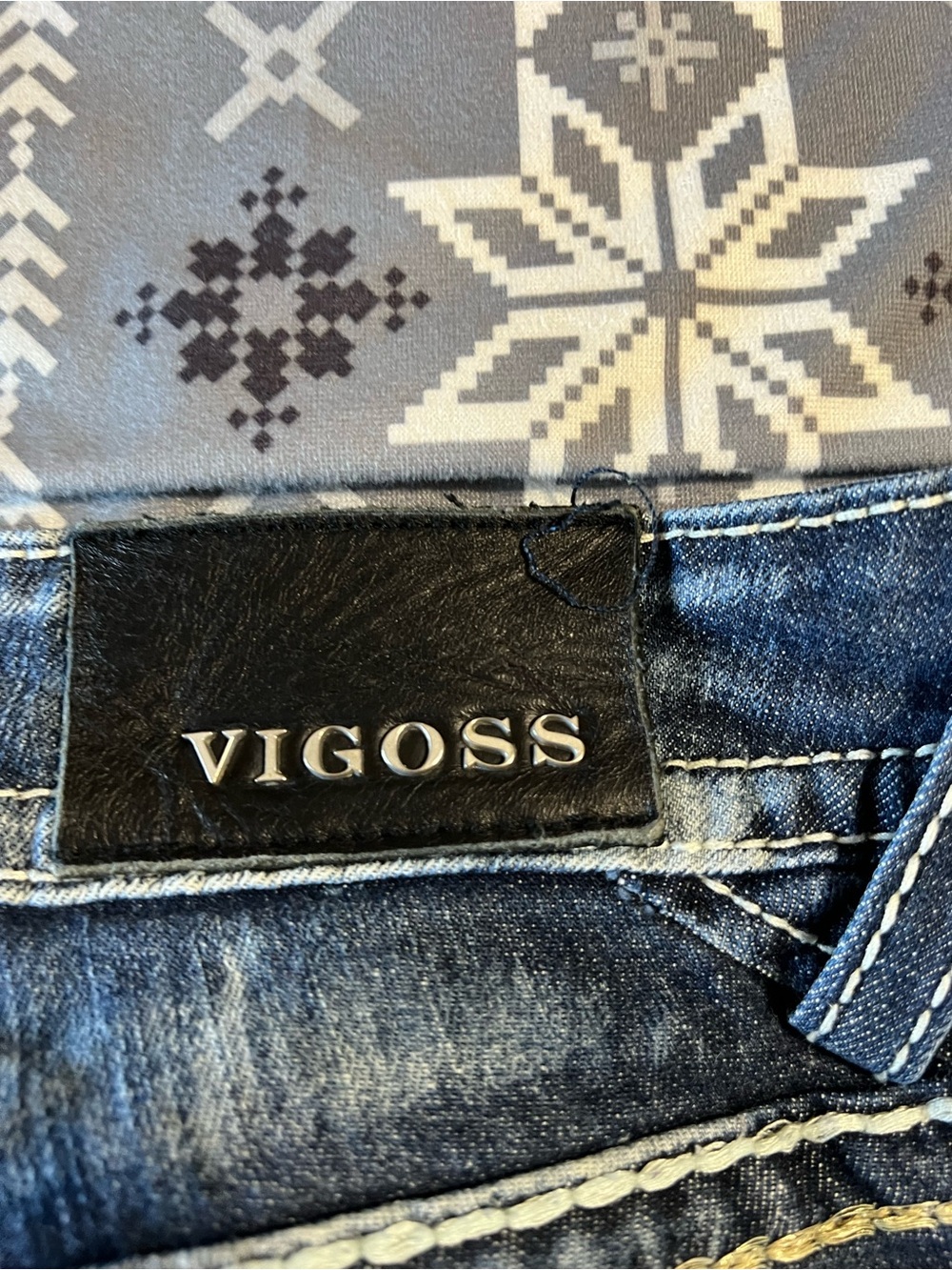 Vigoss Dark Blue Flare Jeans - Wide Leg Denim - Picture 6 of 8